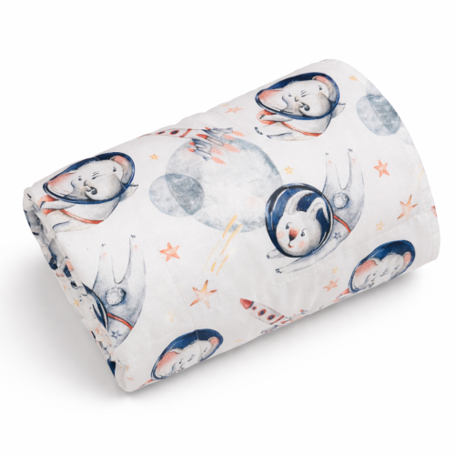 Kołdra obciążeniowa dla dzieci słonie w kosmosie