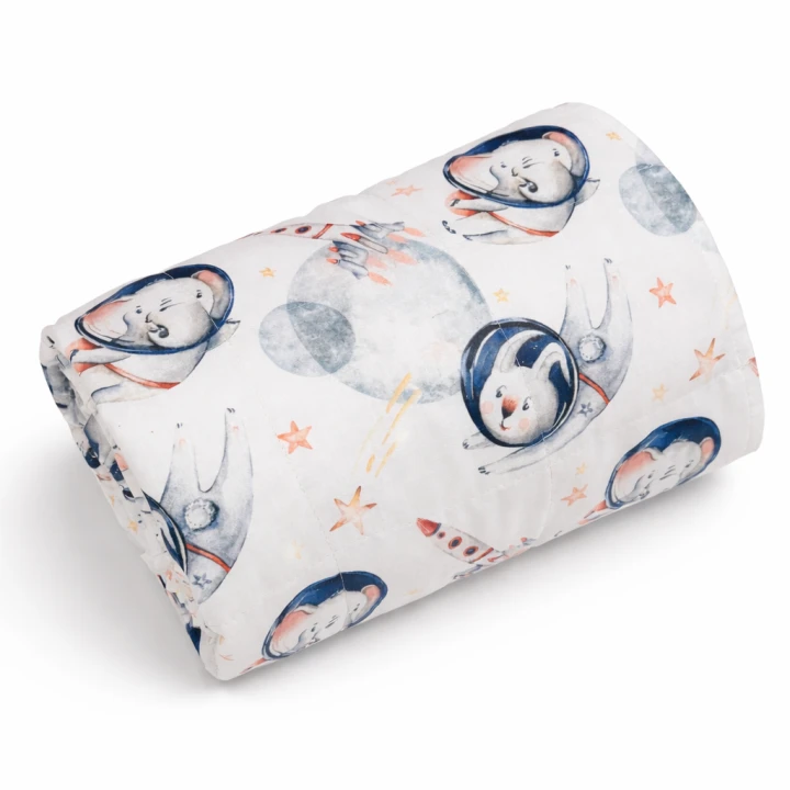 Kołdra obciążeniowa dla dzieci słonie w kosmosie