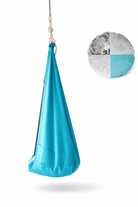 Kokon sensoryczny turkusowy z poduszką
