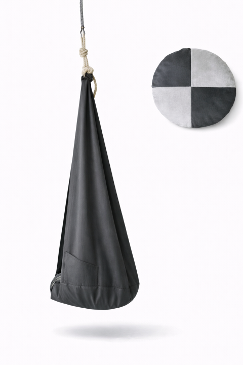 Kokon sensoryczny antracytowy z poduszką