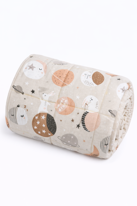 kołdra obciążeniowa księżyce i króliczki dla dzieci